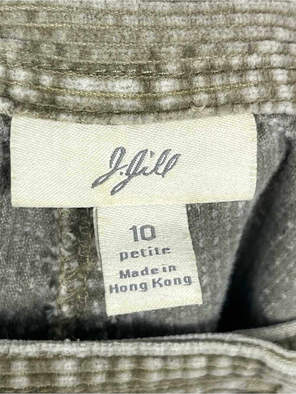 J.Jill green 100% cotton embroidered beaded corduroy straight leg pants, 10P. - Picture 8 of 10